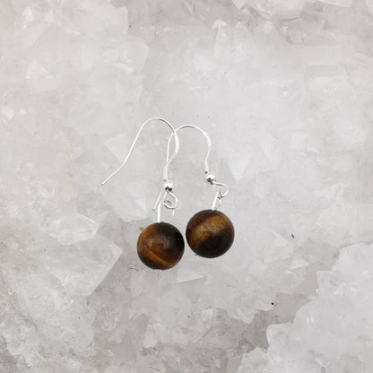 Boucles d'oreilles Argent - Perles Œil de tigre