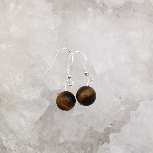 Boucles d'oreilles Argent - Perles Œil de tigre