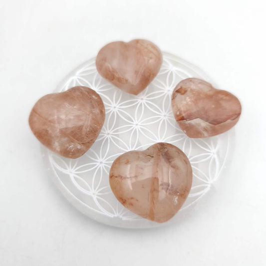 Petit Coeur - Quartz Morango / Hématoide - Taille G