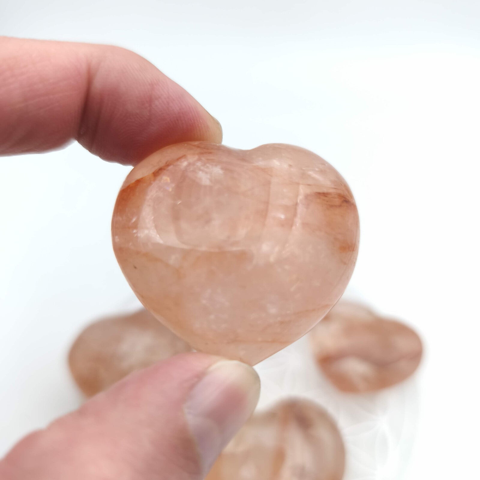 Petit Coeur - Quartz Morango / Hématoide - Taille G