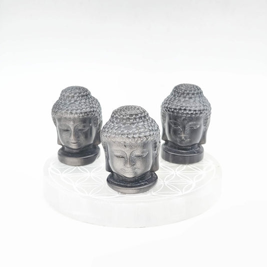 Tête de Bouddha - Obsidienne argentée - 5 cm