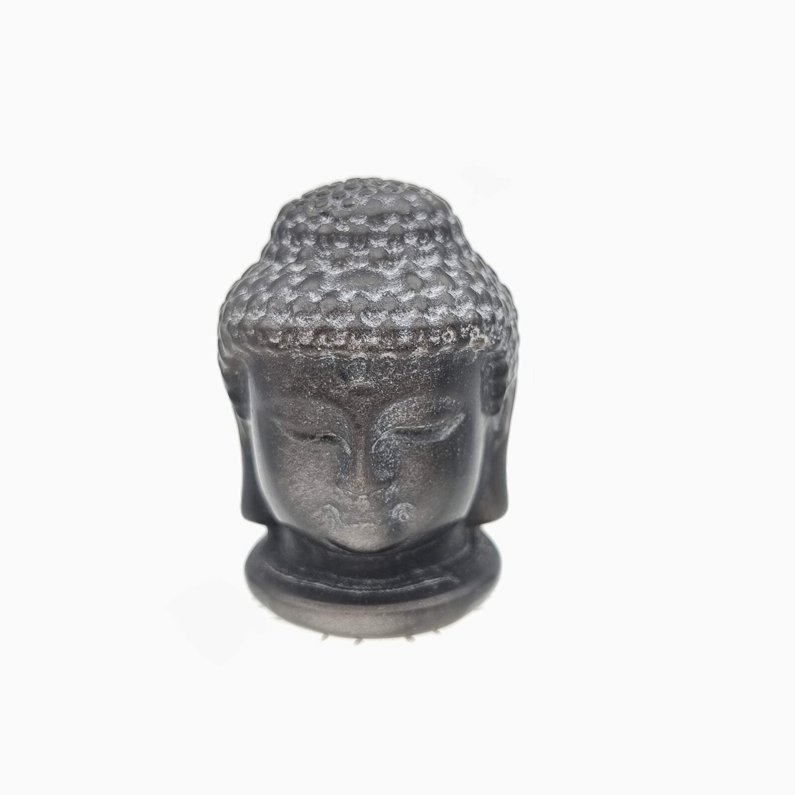 Tête de Bouddha - Obsidienne argentée - 5 cm