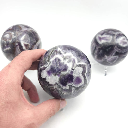 Sphère - Améthyste chevron - 8 cm