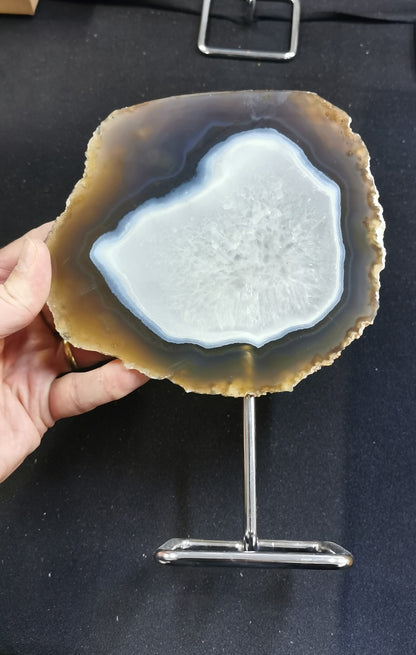 Agate - tranches sur base inox - 1Kg