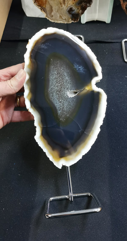 Agate - tranches sur base inox - 1Kg