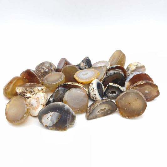 Pierres Roulées - Agate Plume / Demi Agate Polie