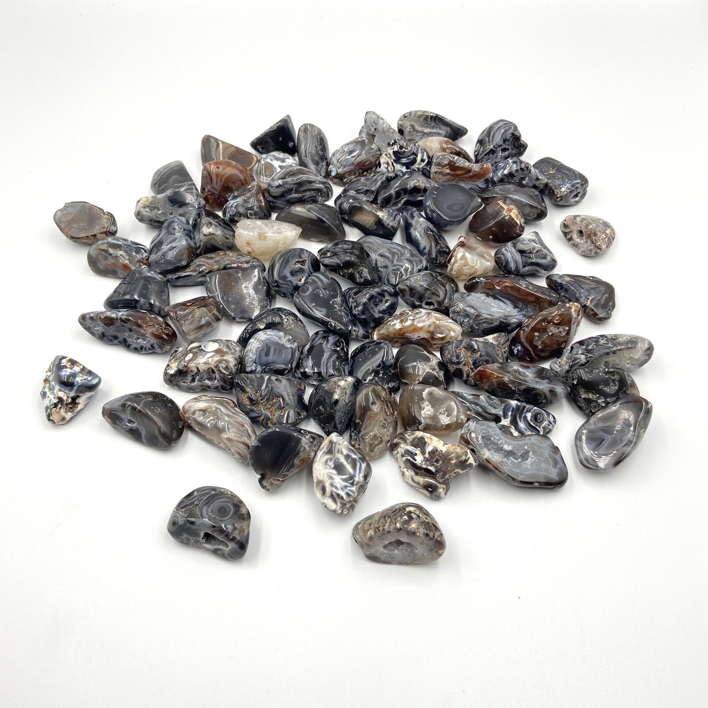 Pierres Roulées - Agate Plume / Demi Agate Polie