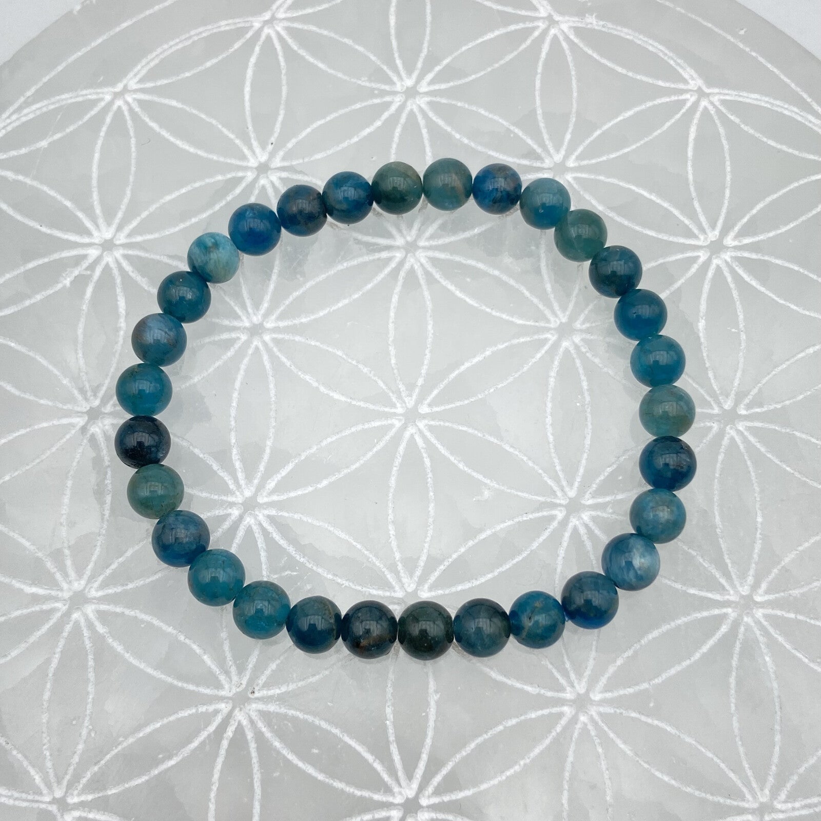 Bracelet - Apatite Bleue (6 mm)