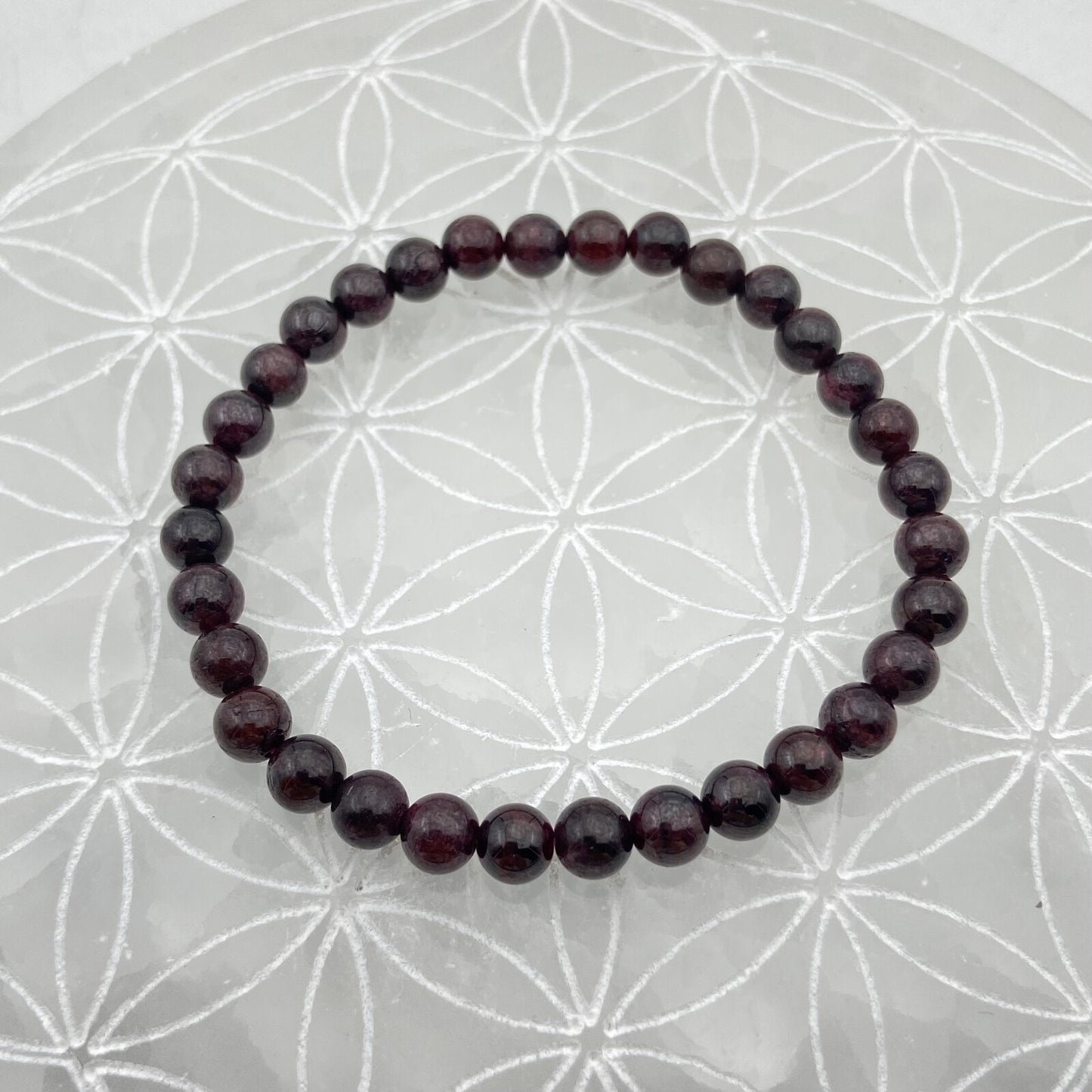 Bracelet - Grenat (6 mm)