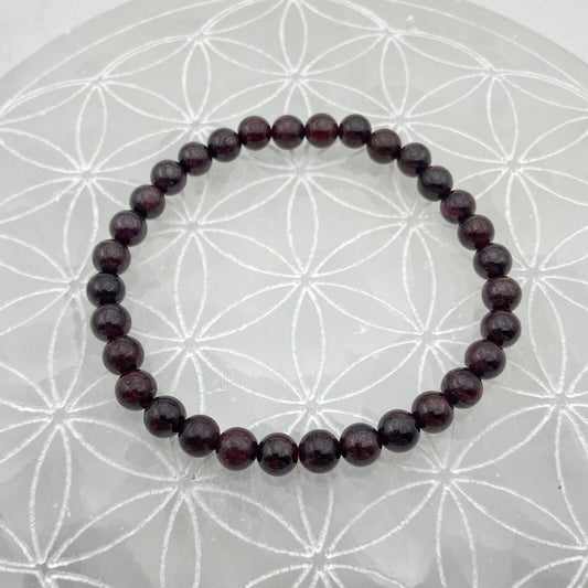Bracelet - Grenat (6 mm)