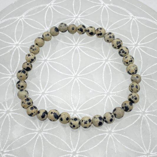 Bracelet - Jaspe Dalmatien (6 mm)