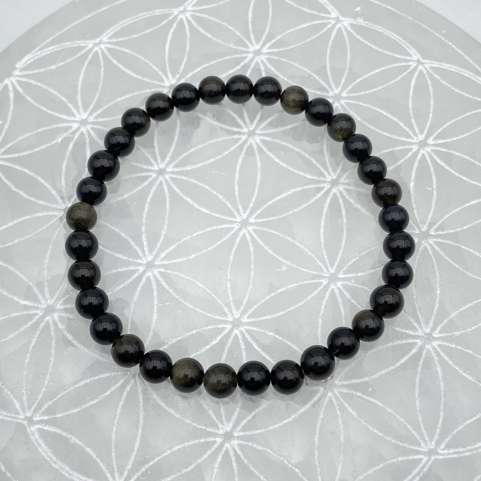 Bracelet - Obsidienne Dorée (6 mm)