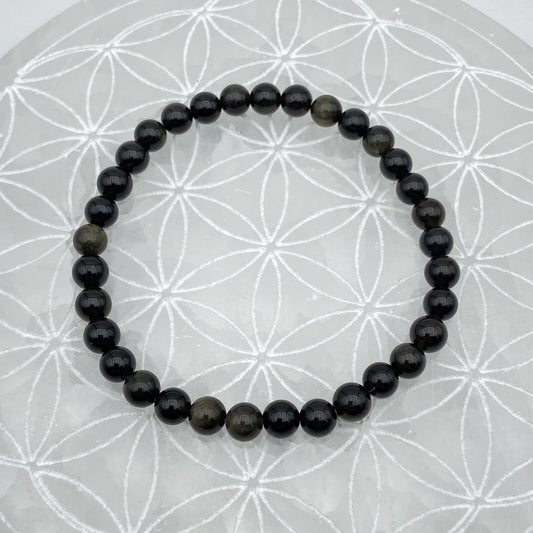 Bracelet - Obsidienne Dorée (6 mm)