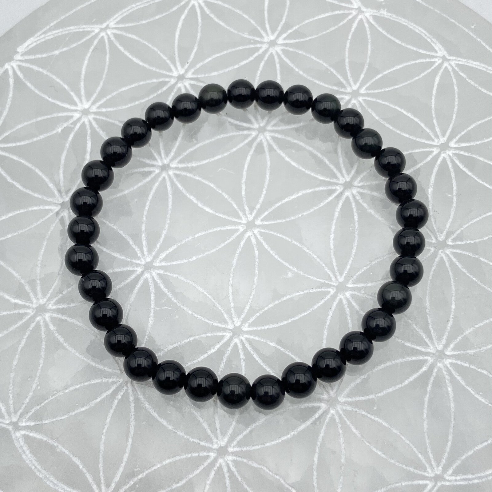 Bracelet - Obsidienne Noire (6 mm)