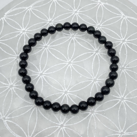 Bracelet - Obsidienne Noire (6 mm)