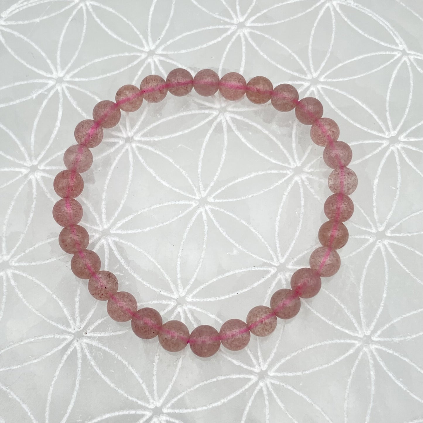 Bracelet - Quartz Fraise ''Morango'' / Hématoide (6 mm)
