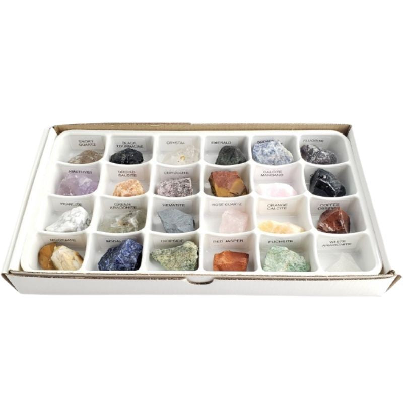Flat/carton 24 pièces - Collection de minéraux