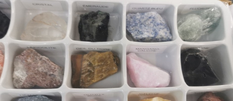 Flat/carton 24 pièces - Collection de minéraux