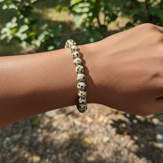 Bracelet en perles - Jaspe Dalmatien (6 mm)