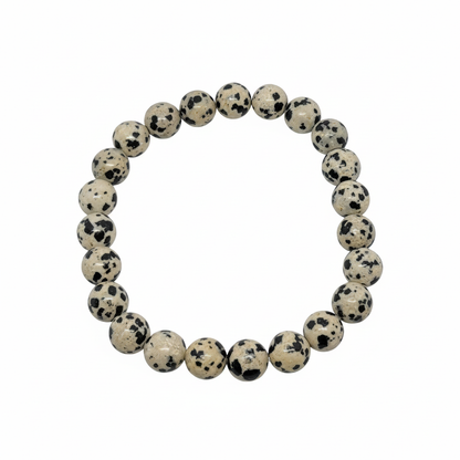 Bracelet en perles - Jaspe Dalmatien (8 mm)