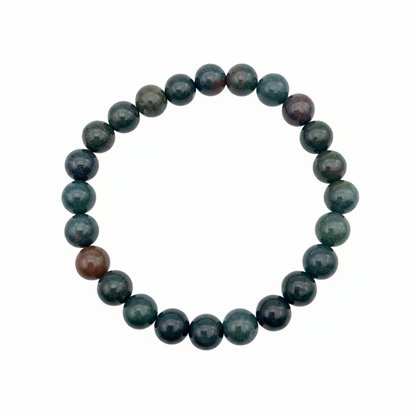 Bracelet en perles - Jaspe Héliotrope / Jaspe Sanguin (8 mm)