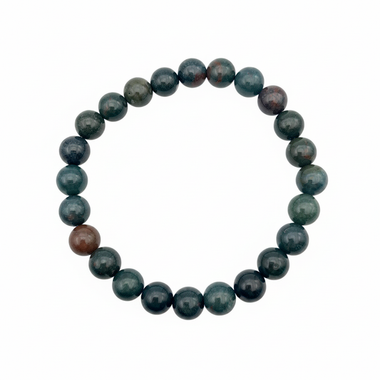 Bracelet en perles - Jaspe Héliotrope / Jaspe Sanguin (8 mm)