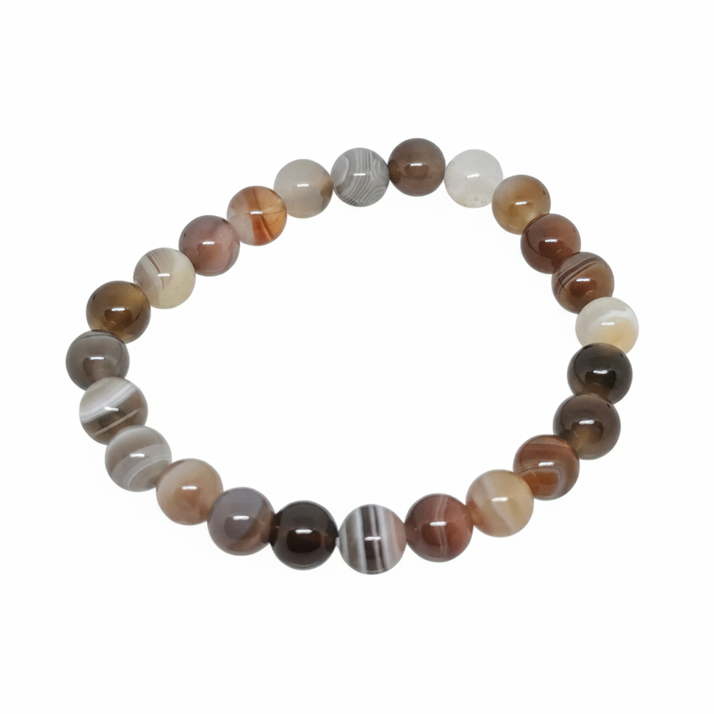 Bracelet en perles - Agate du Botswana (8 mm)
