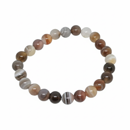 Bracelet en perles - Agate du Botswana (8 mm)