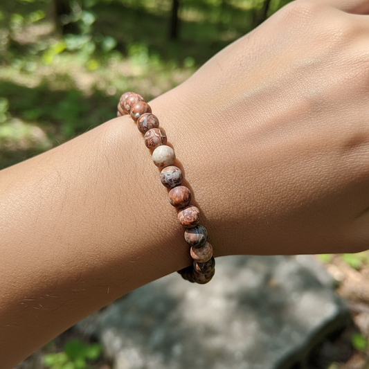 Bracelet en perles - Jaspe Léopard (6 mm)