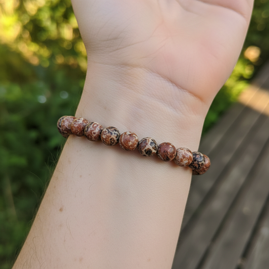 Bracelet en perles - Jaspe Léopard (8 mm)