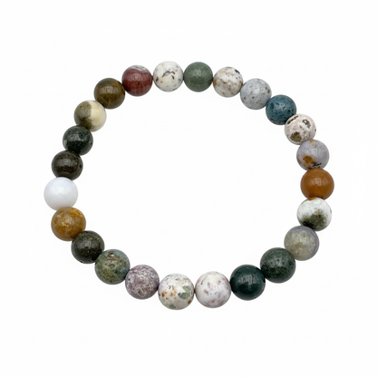 Bracelet en perles - Jaspe Océan (8 mm)