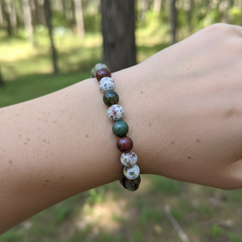 Bracelet en perles - Jaspe Océan (8 mm)