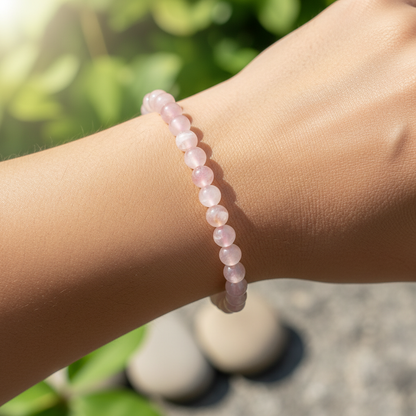 Bracelet en perles - Agate Fleur Sakura (6 mm)