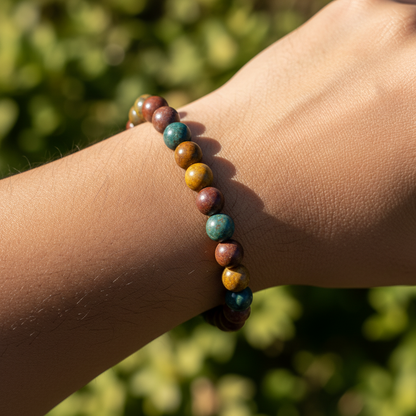 Bracelet en perles - Jaspe Polychrome (8 mm)