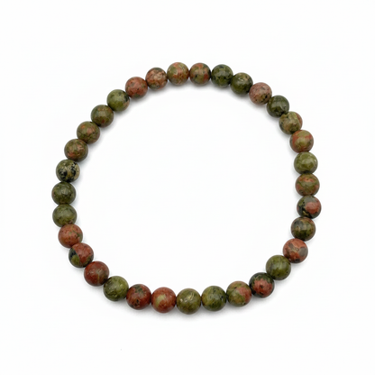 Bracelet en perles - Jaspe Unakite (6 mm)
