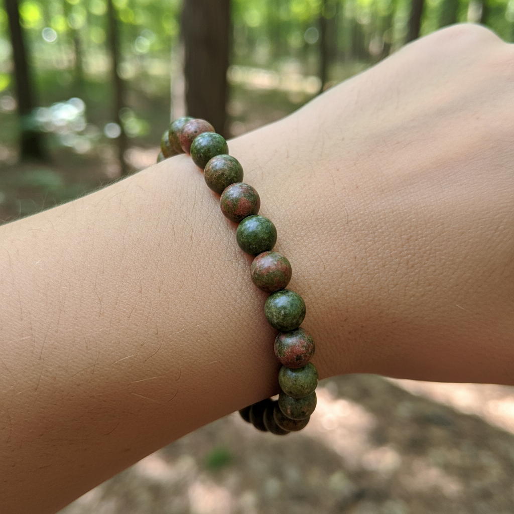 Bracelet en perles - Jaspe Unakite (6 mm)