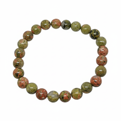 Bracelet en perles - Jaspe Unakite (8 mm)