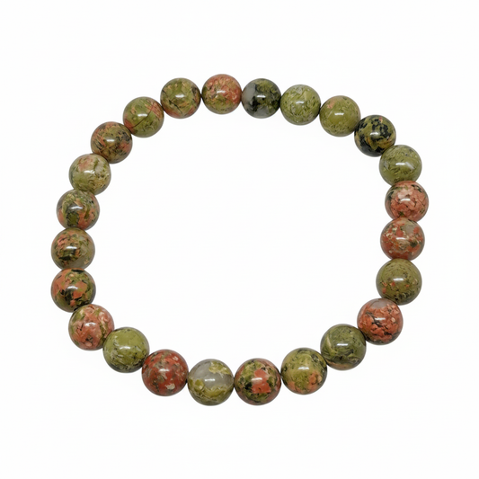 Bracelet en perles - Jaspe Unakite (8 mm)