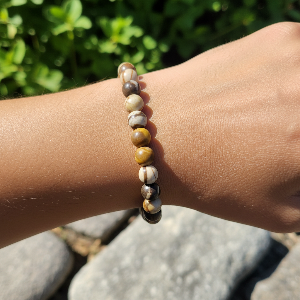 Bracelet en perles - Jaspe Zèbre (6 mm)