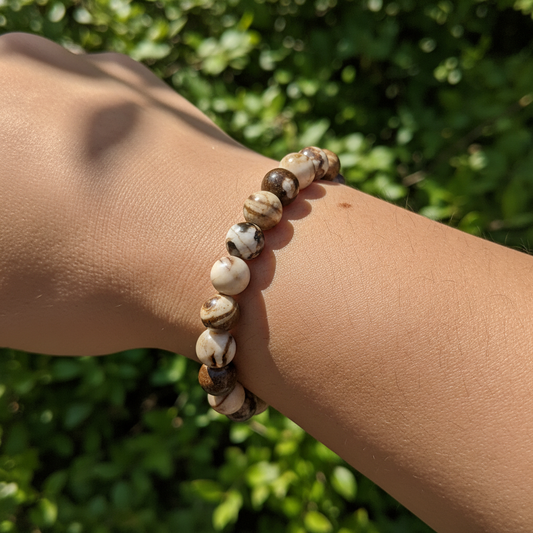 Bracelet en perles - Jaspe Zèbre (8 mm)