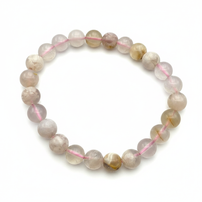 Bracelet en perles - Agate Fleur Sakura (8 mm)