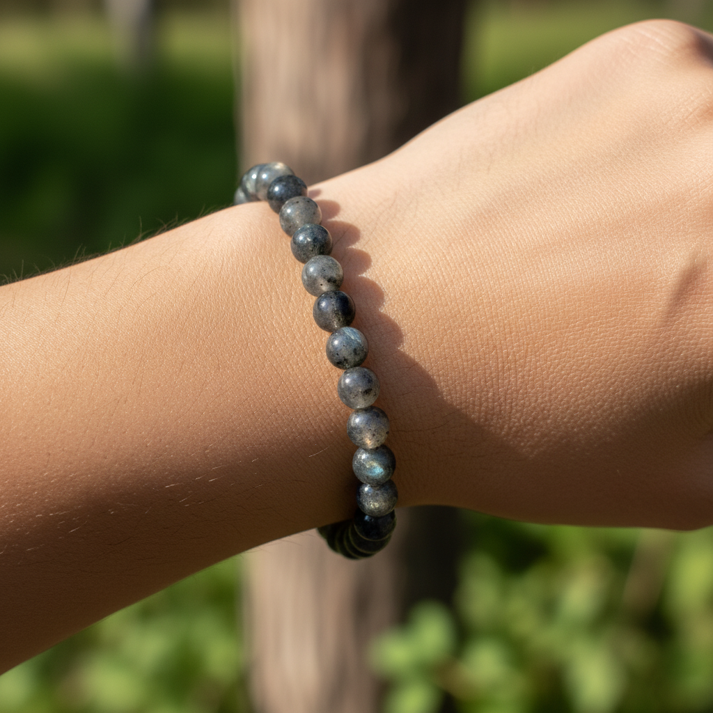 Bracelet en perles - Larvikite (6 mm)
