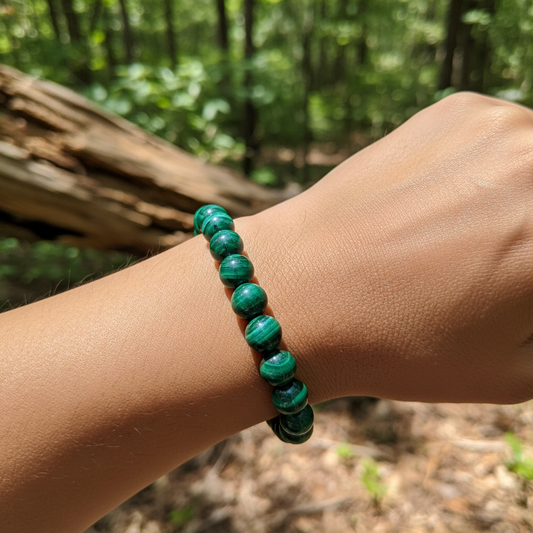 Bracelet en perles - Malachite (8 mm)