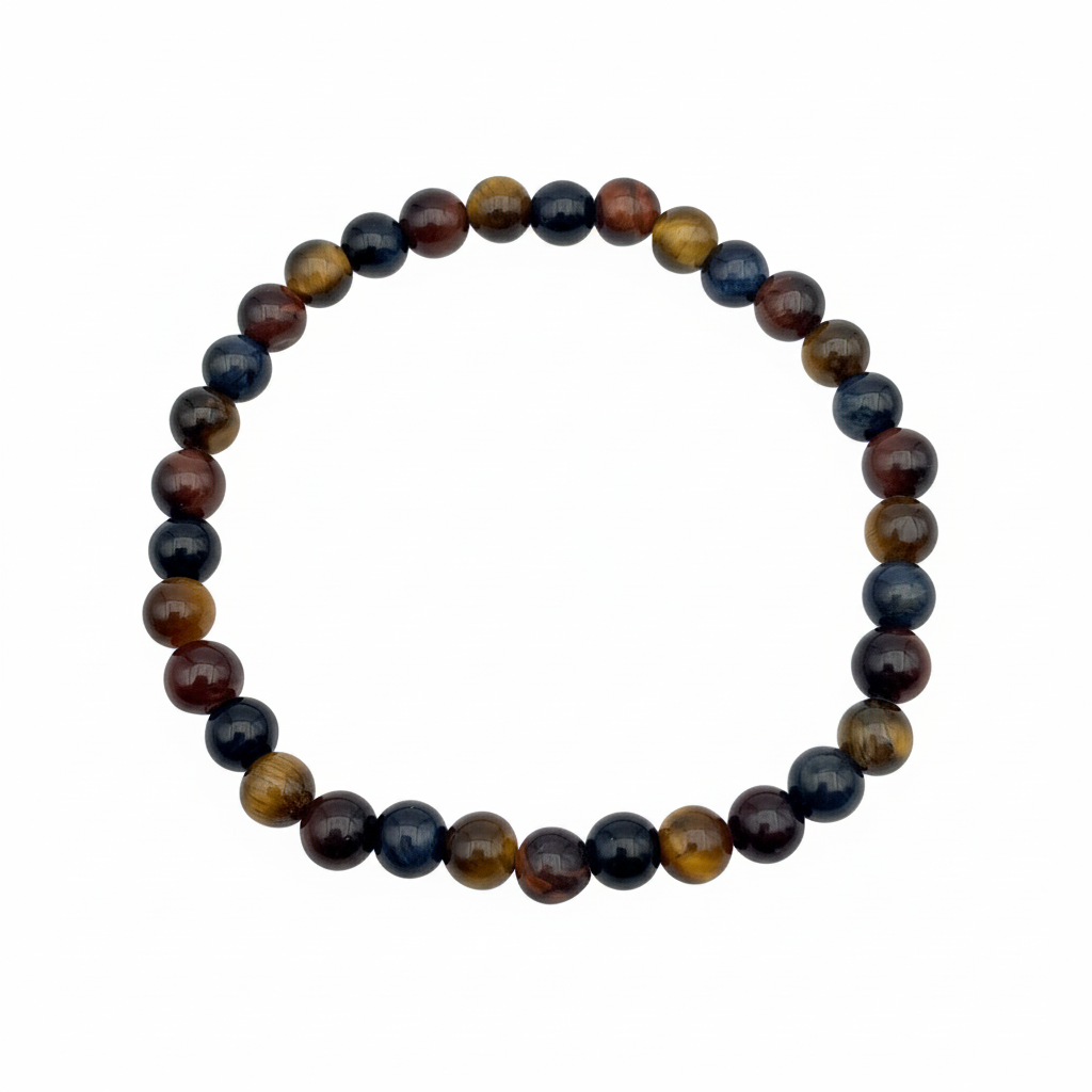 Bracelet en perles - Mix Oeil de Tigre, Taureau, Faucon (6 mm)