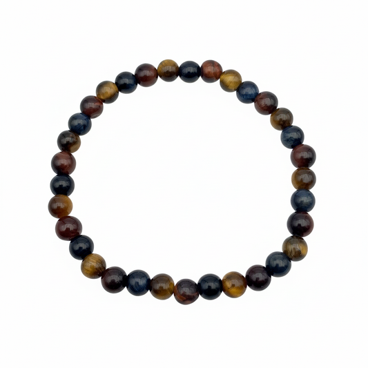 Bracelet en perles - Mix Oeil de Tigre, Taureau, Faucon (6 mm)