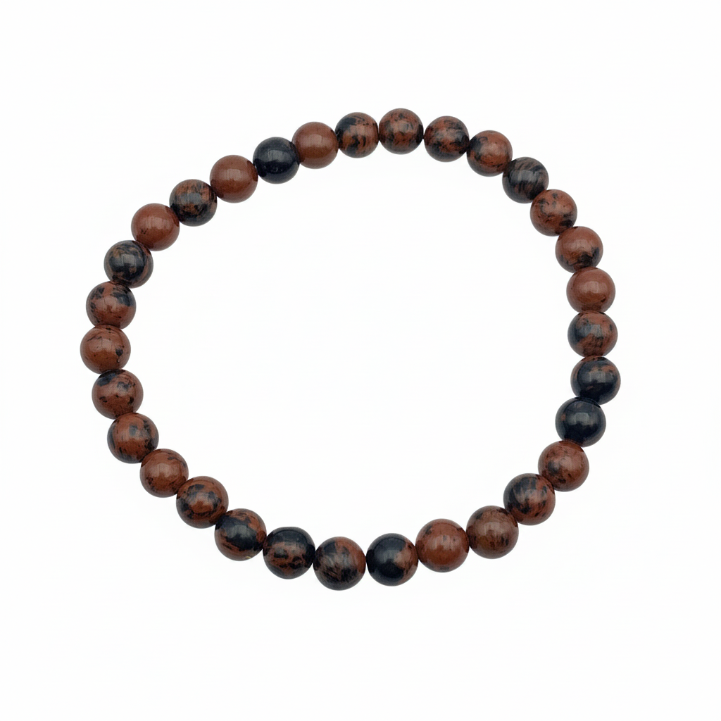 Bracelet en perles - Obsidienne Acajou / Mahogany (6 mm)