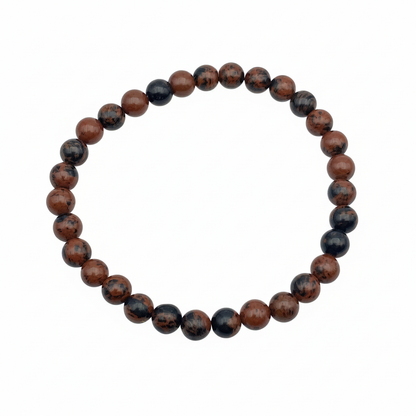 Bracelet en perles - Obsidienne Acajou / Mahogany (6 mm)