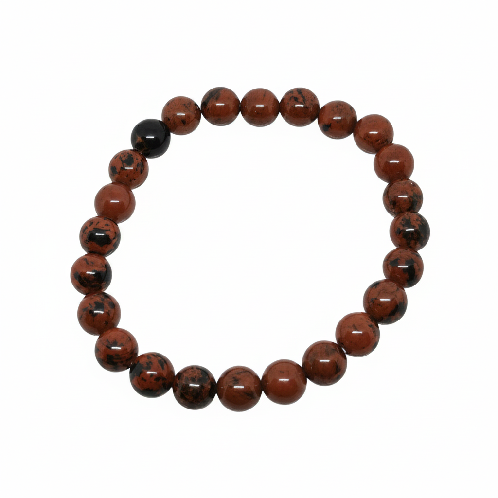 Bracelet en perles - Obsidienne Acajou / Mahogany (8 mm)