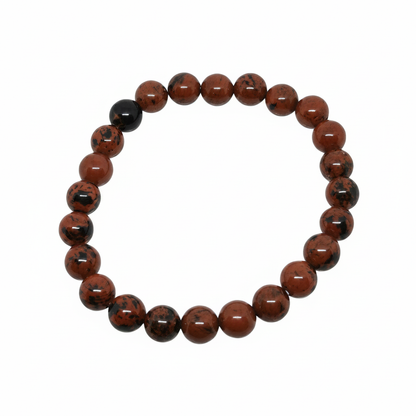 Bracelet en perles - Obsidienne Acajou / Mahogany (8 mm)