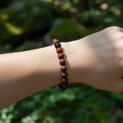 Bracelet en perles - Obsidienne Acajou / Mahogany (8 mm)